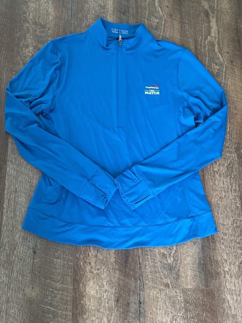 Greyson Womens XL Blue Quarter-Zip Pullover Capital One "The Match" Golf Celeb
